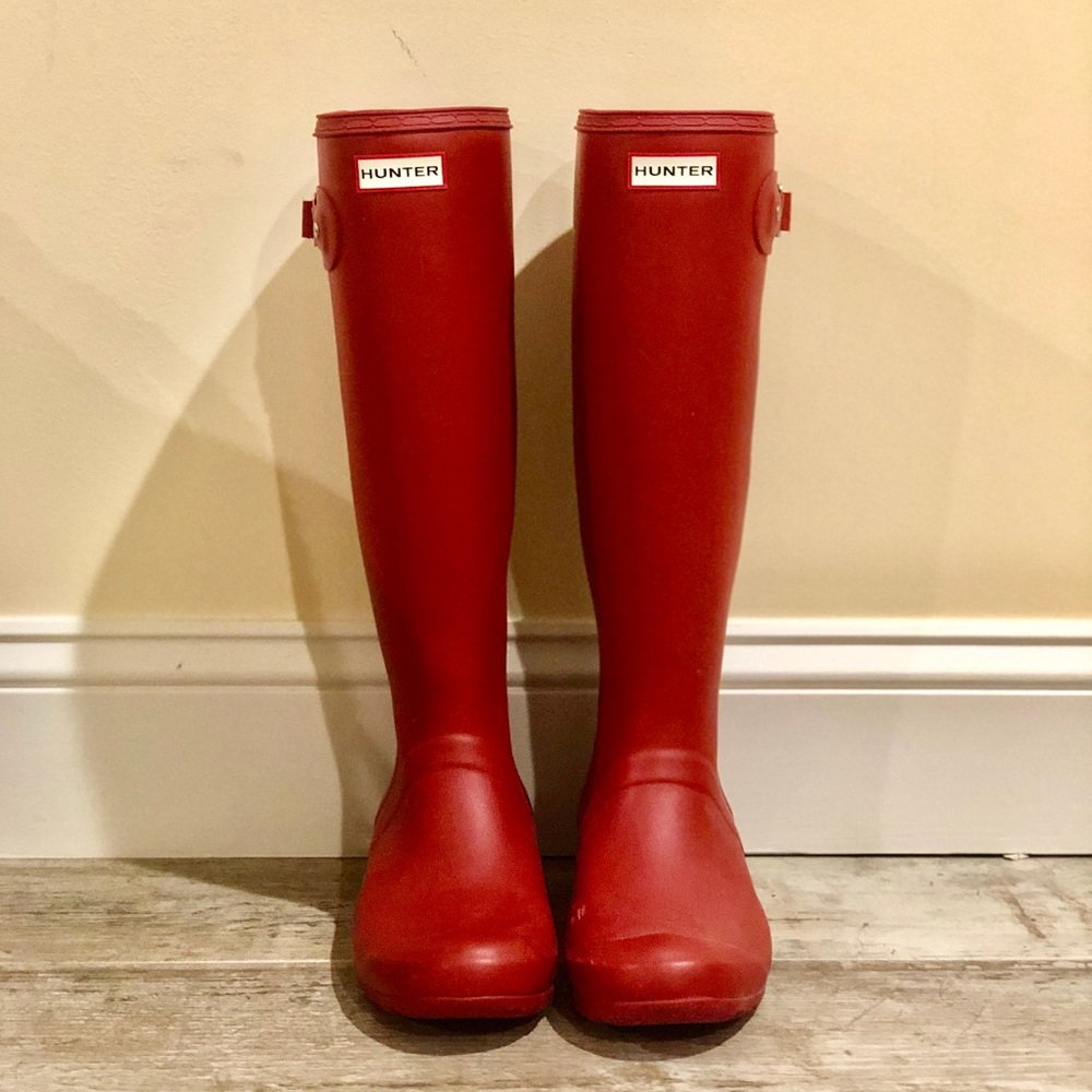 Tall Red Hunter Rain boots
